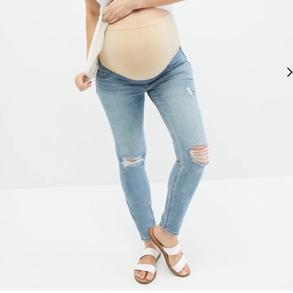 Indigo Blue distressed maternity jeans - Picture 5 of 8